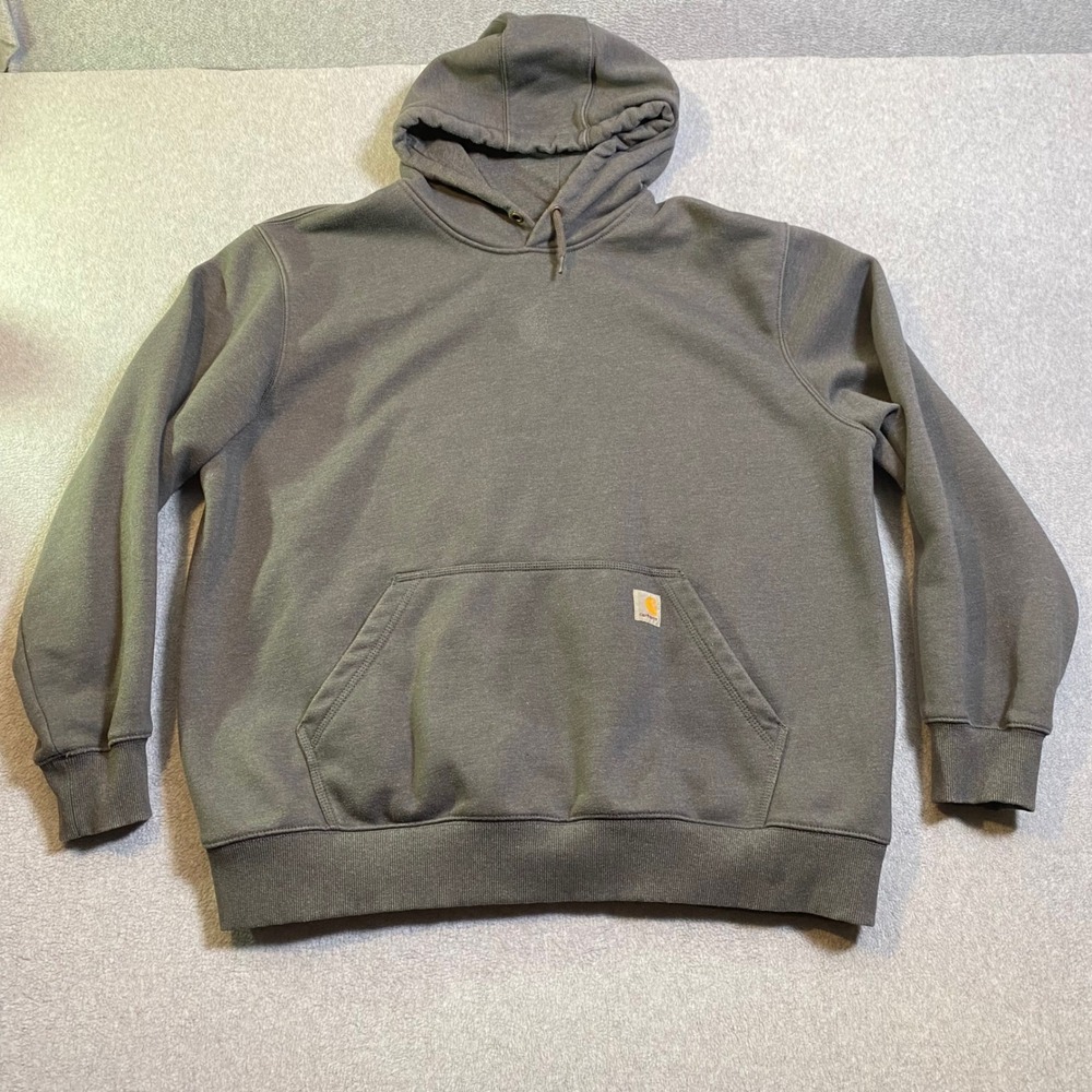 Carhartt Rain Defender Hoodie Men's 2XL Gray Loose Fit Heavyweight Workwear EUC
